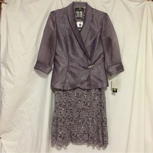 Alex Evenings purple suit and skirt set sz S